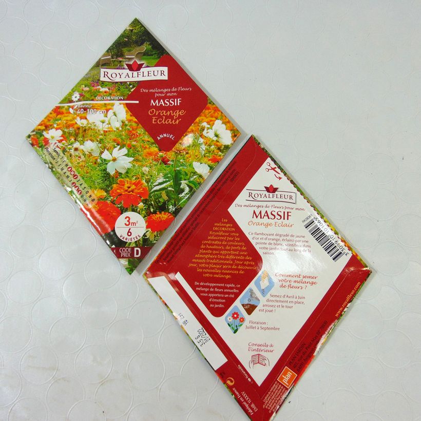 Example of Mix for a bright orange flower bed - Packet to cover 3.5m2 per 3.5 g seed pack specimen as delivered