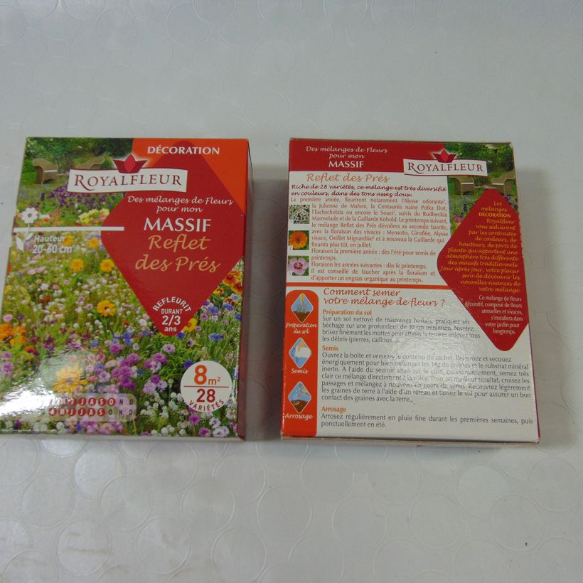 Example of Meadow-inspired flowerbed mix - Box for 8m2 per 14 g seed pack specimen as delivered