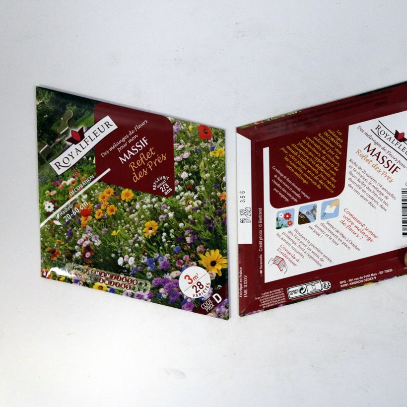 Example of Meadow-inspired flowerbed mix - Packet for 3m2 per 3.5 g seed pack specimen as delivered