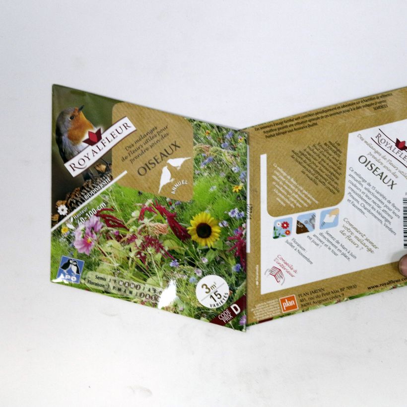 Example of Bird Care Mix - Packet for 3m2 per 3.5 g seed pack specimen as delivered
