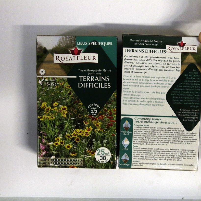 Example of Flower Mix for challenging soil - Box for 25m2 per 40 g seed pack specimen as delivered