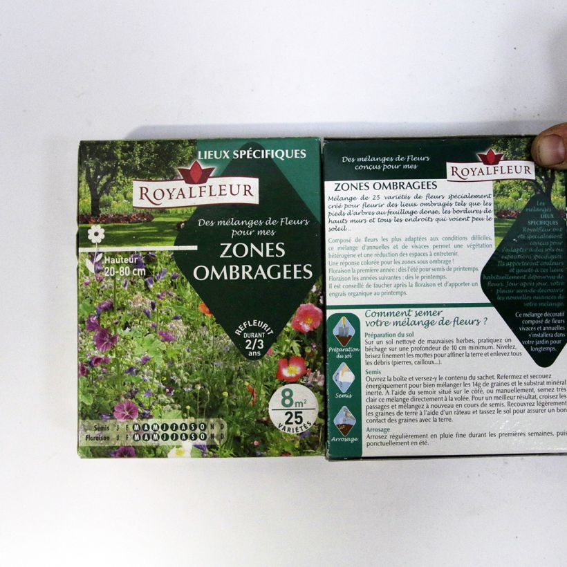 Example of Shade Mix - Box for 8m2 per 14 g seed pack specimen as delivered