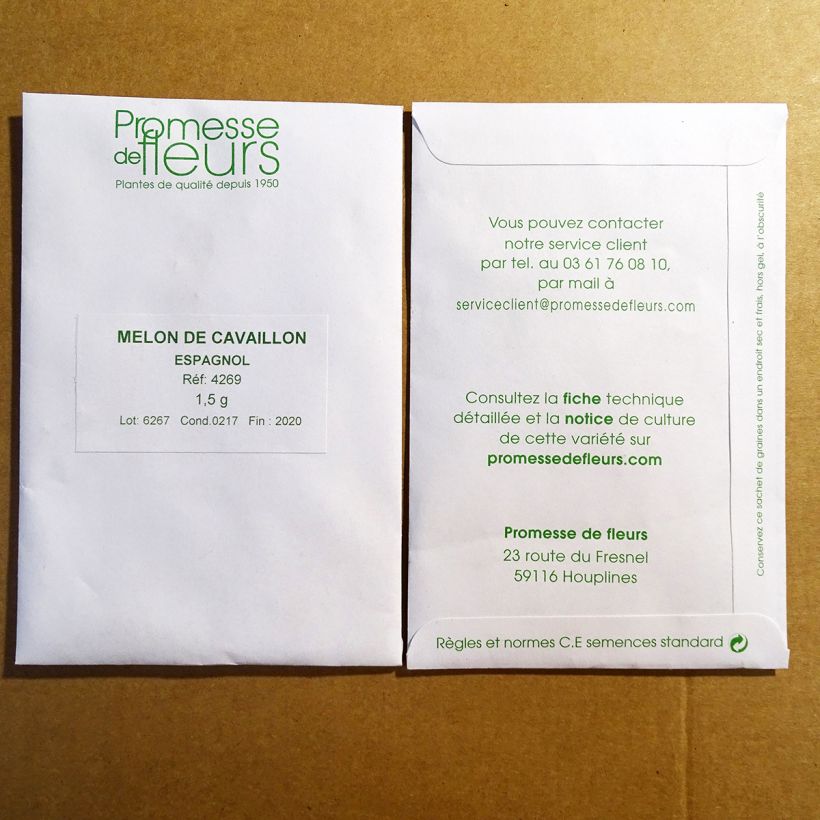 Example of Cucumis melo Cavaillon per 1,5 g seed pack specimen as delivered