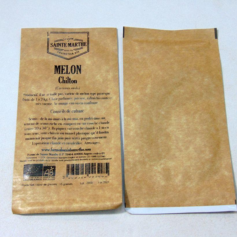 Example of Cucumis melo Chilton per pack of 15 seeds specimen as delivered