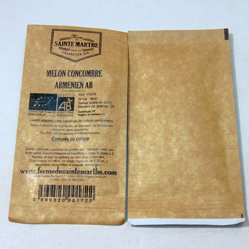 Example of Armenian Cucumber - Ferme de Sainte Marthe seeds per pack of 20 seeds specimen as delivered