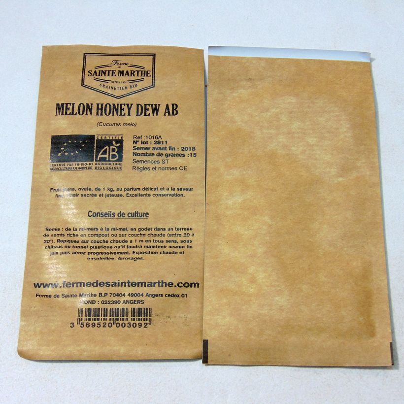 Example of Honeydew Melon - Ferme de Sainte Marthe Seeds per pack of 15 seeds specimen as delivered
