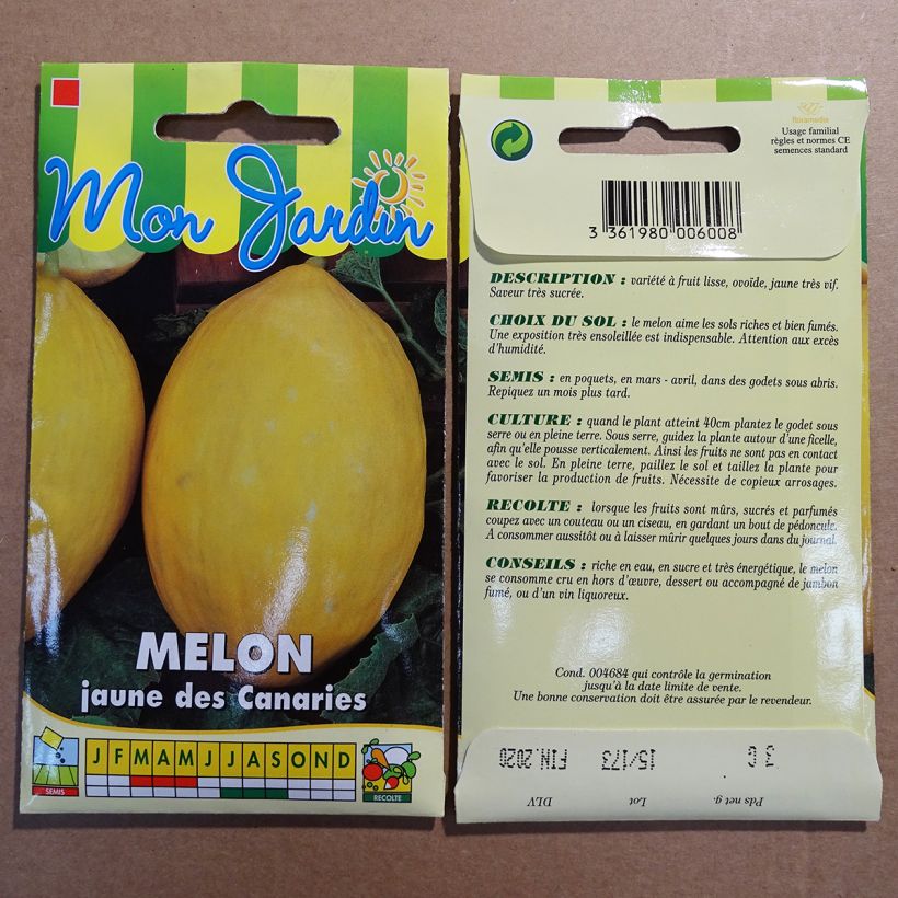 Example of Melon Canary Yellow 2 - Cucumis melo per pack of 75 seeds (3g) specimen as delivered