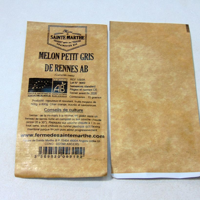 Example of Cucumis melo Petit Gris de Rennes -  Ferme de Sainte Marthe Seeds  per pack of 15 seeds specimen as delivered
