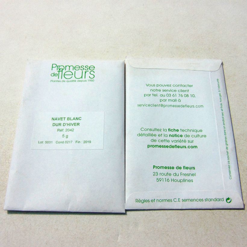 Example of Turnip Blanc Dur Hiver - Brassica rapa per pack of 2000 seeds (5g) specimen as delivered
