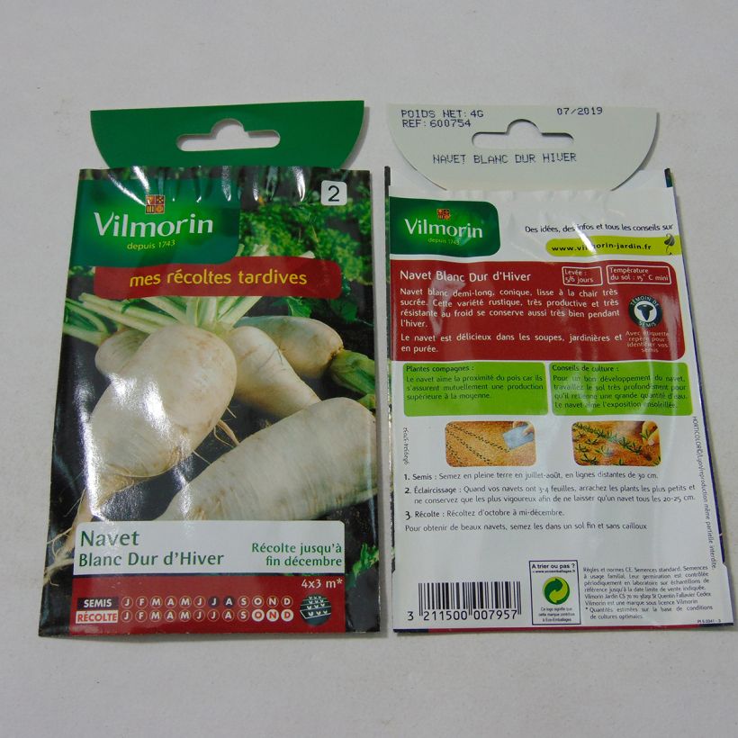 Example of Turnip Blanc Dur dHiver - Vilmorin Seeds per pack of 1600 seeds (4g) specimen as delivered