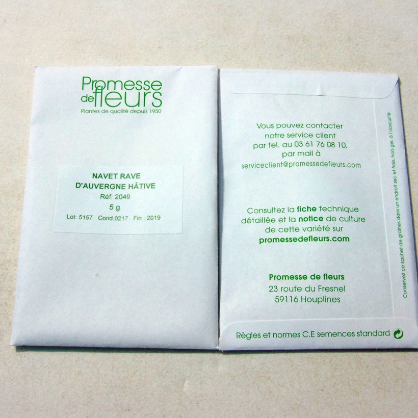 Example of Turnip D'Auvergne Hâtif - Brassica rapa per pack of 2000 seeds (5g) specimen as delivered
