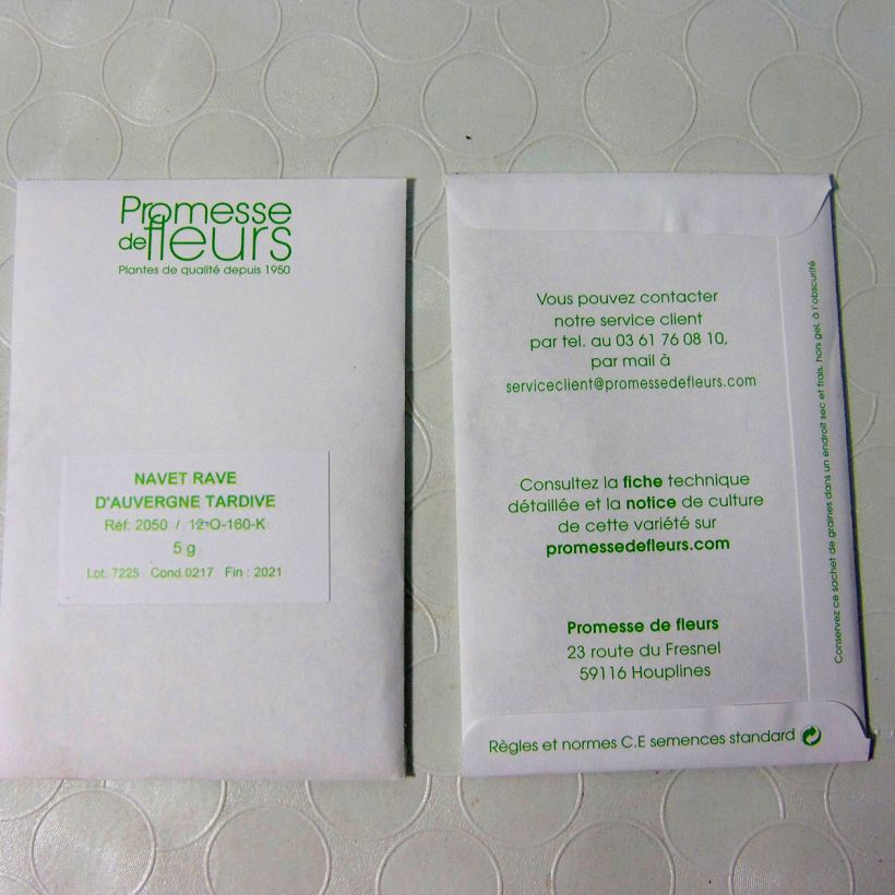 Example of Turnip D'Auvergne Tardif - Brassica rapa per pack of 2000 seeds (5g) specimen as delivered