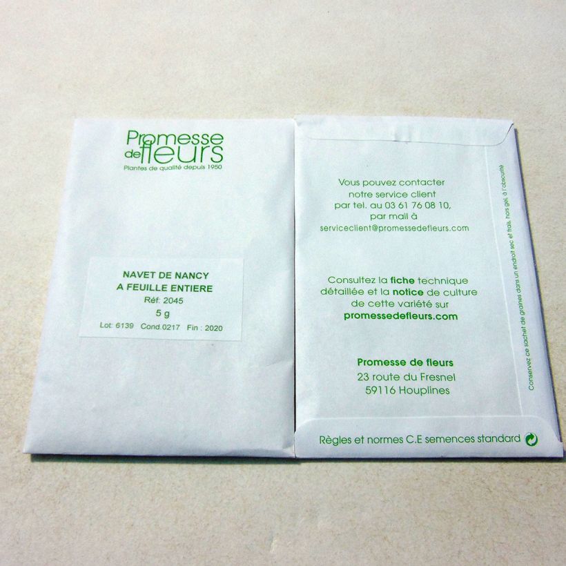 Example of Turnip Whole Leaf Nancy - Brassica rapa per pack of 2000 seeds (5g) specimen as delivered