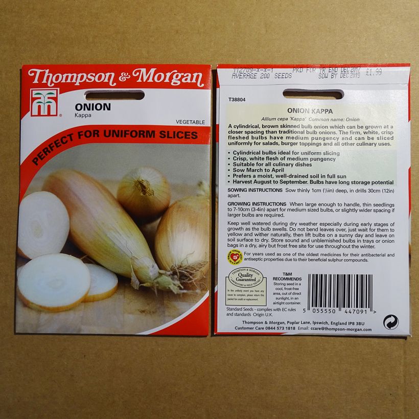 Example of Kappa Onion - Allium cepa per pack of 200 seeds specimen as delivered