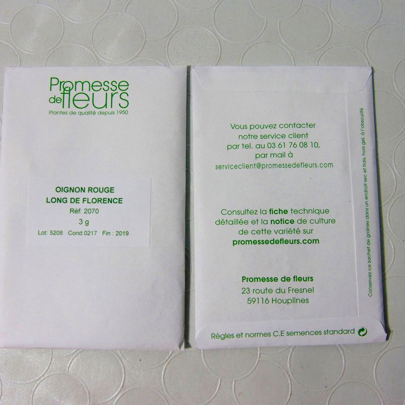 Example of Long Red Florence Onion - Allium cepa per pack of 600 seeds (3g) specimen as delivered