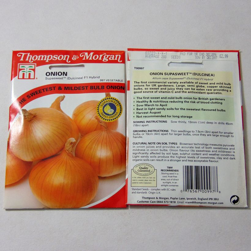 Example of Supasweet Onion - Allium cepa per pack of 200 seeds specimen as delivered