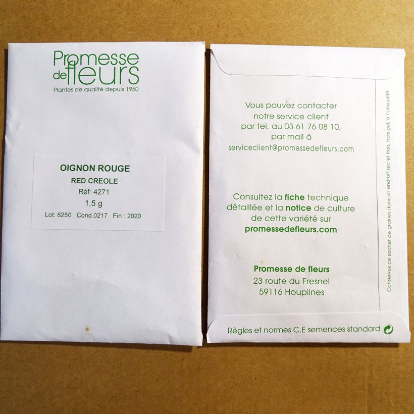 Example of Onion Red Creole per pack of 300 seeds (1,5g) specimen as delivered
