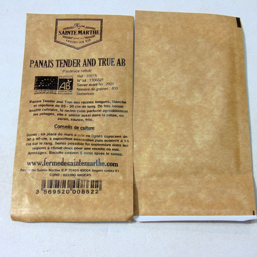 Example of Parsnip Tender And True - Ferme de Sainte Marthe Seeds per pack of 400 seeds (2g) specimen as delivered