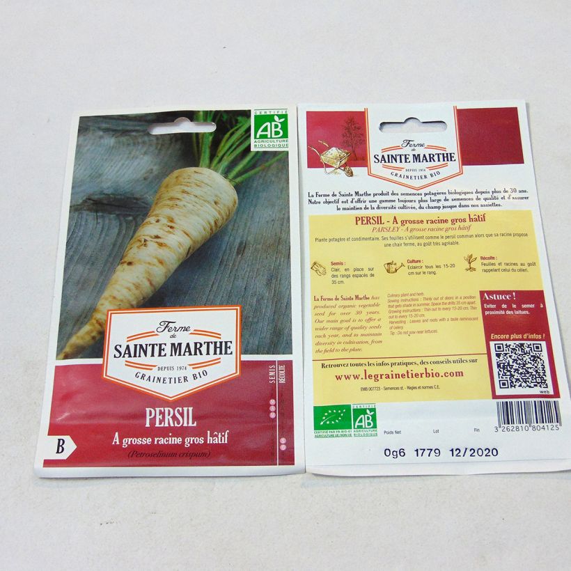 Example of Organic Early Large Tuberous Parsley - Ferme de Sainte Marthe seeds per pack of 450 seeds (0.6g) specimen as delivered