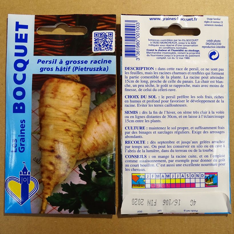 Example of Hamburg Parsley Pietruzska - Turnip-rooted Parsley per pack of 2400 seeds (4g) specimen as delivered