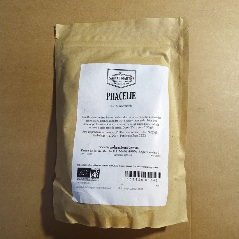 Example of Phacelia Tanacetifolia  per 250 g seed pack specimen as delivered