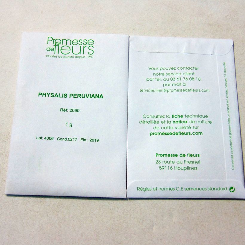 Example of Physalis peruviana seeds per pack of 1000 seeds (1g) specimen as delivered