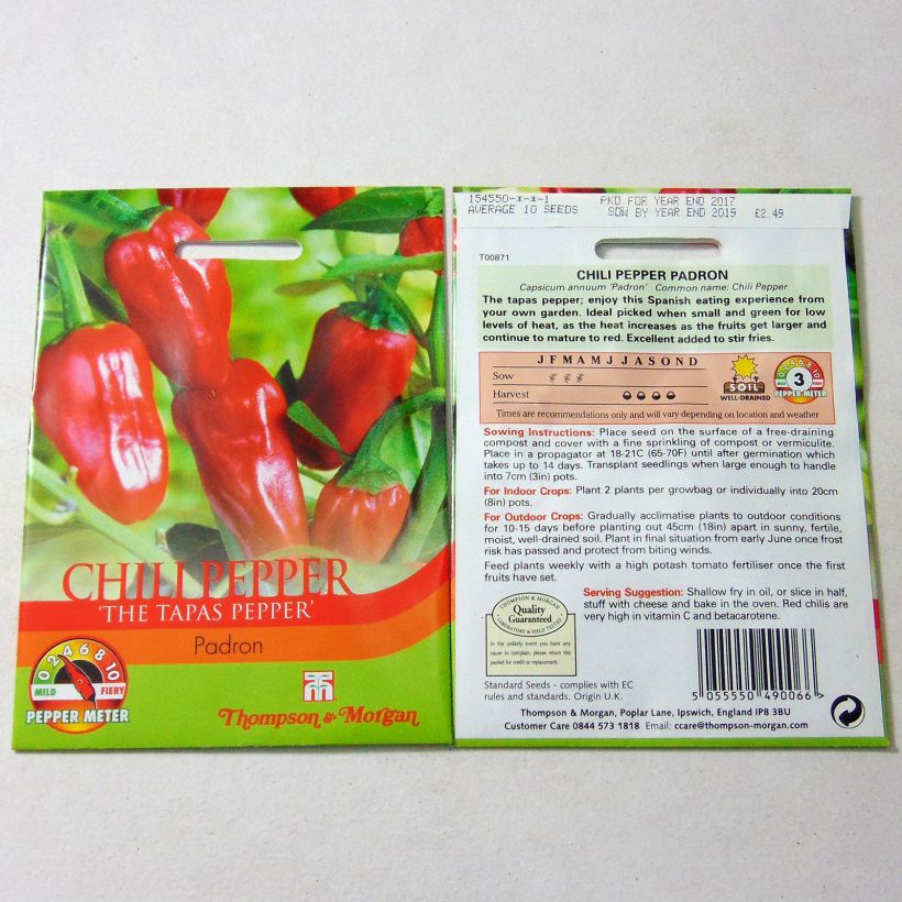 Example of Chilli Pepper Padron specimen as delivered