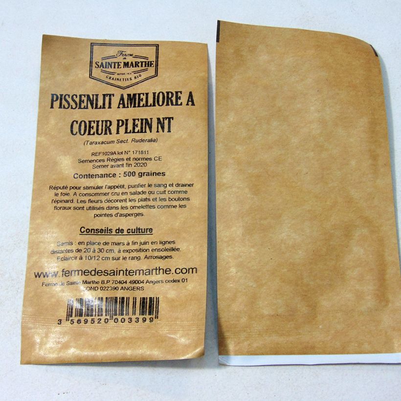 Example of Coeur Plein Dandelion - Ferme de Sainte Marthe seeds per pack of 500 seeds specimen as delivered