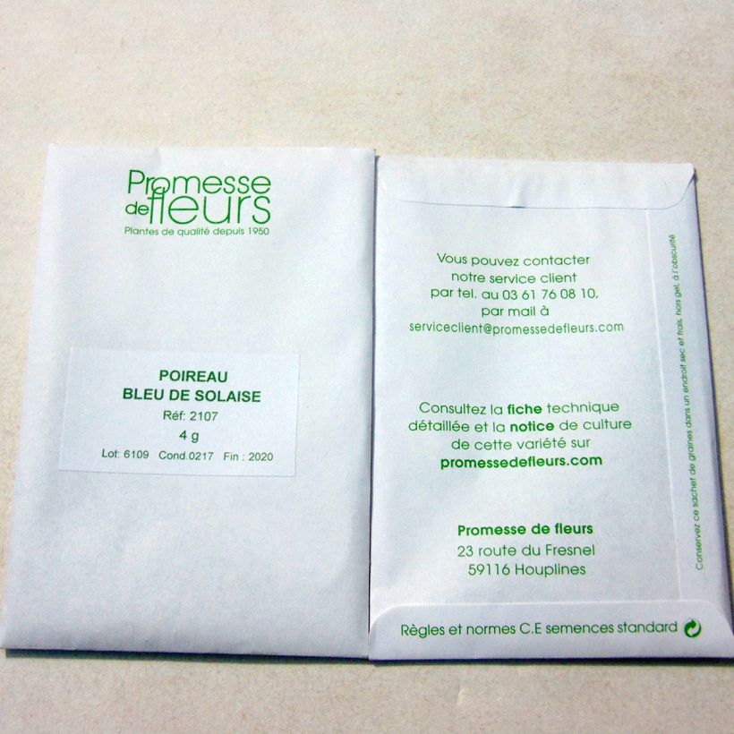 Example of 'Bleu de Solaise' Leek - Allium porrum per pack of 1000 seeds (4g) specimen as delivered