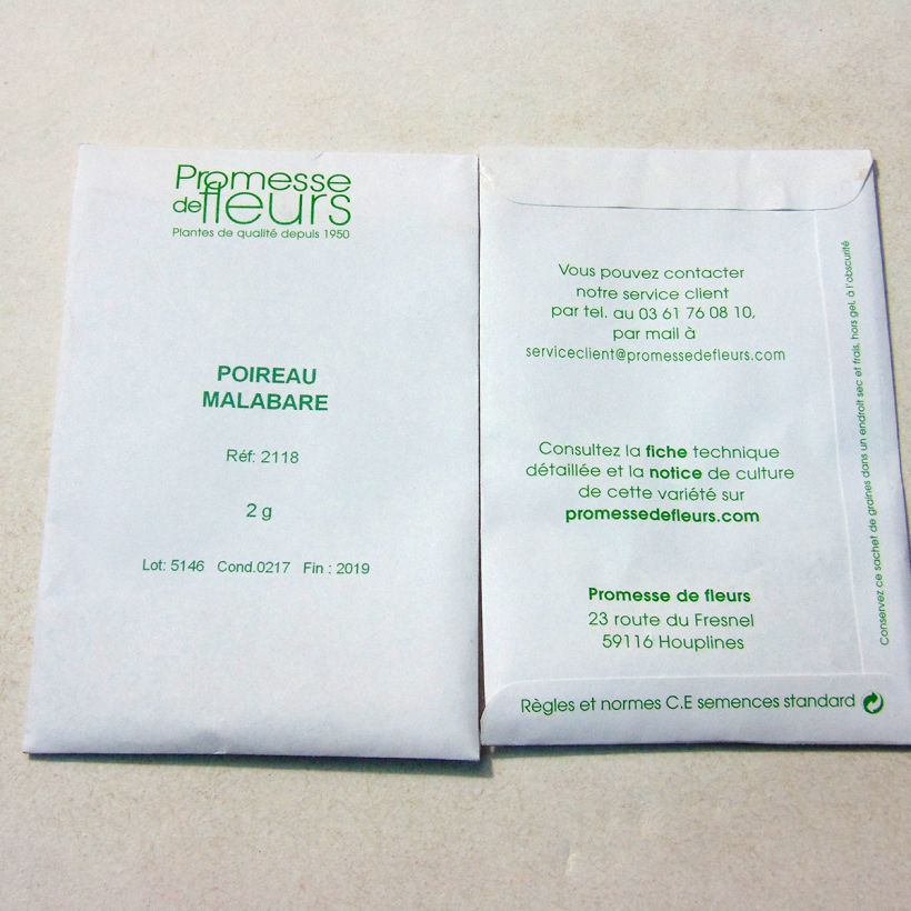 Example of Malabar Leek - Allium porrum per pack of 500 seeds (2g) specimen as delivered