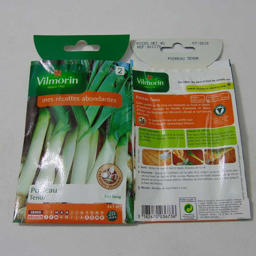 Example of Leek Ténor - Vilmorin Seeds per pack of 1000 seeds (4g) specimen as delivered