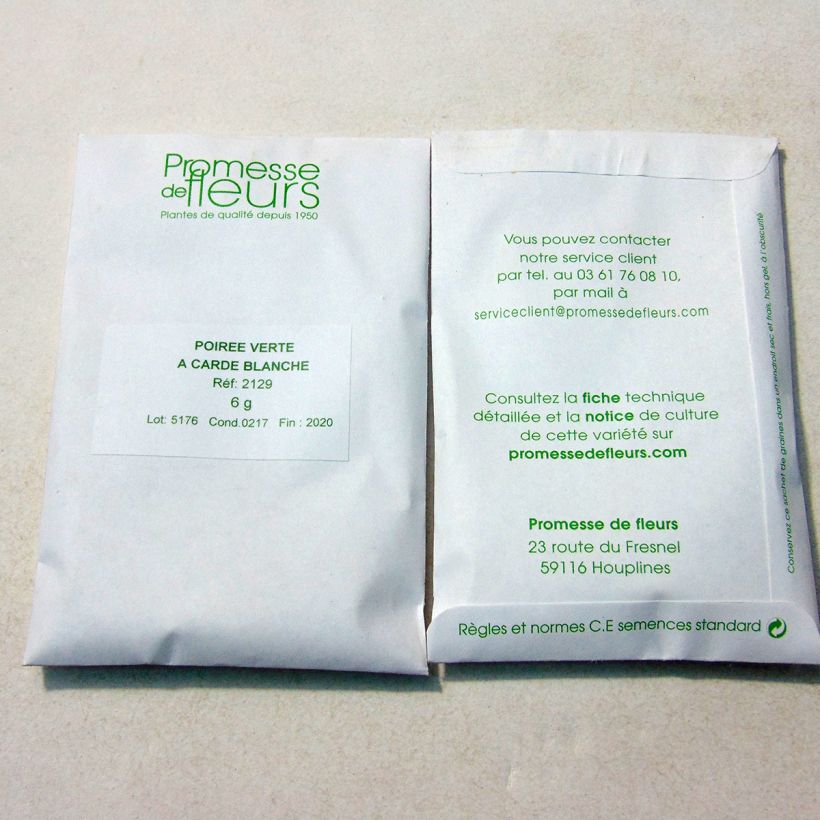 Example of Green Chard with White Rib - Beta vulgaris per pack of 250 seeds (6g) specimen as delivered