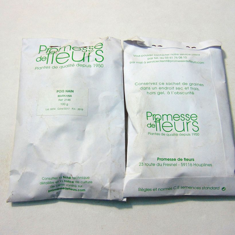 Example of Dwarf Pea Markana per pack of 300 seeds (100g) specimen as delivered