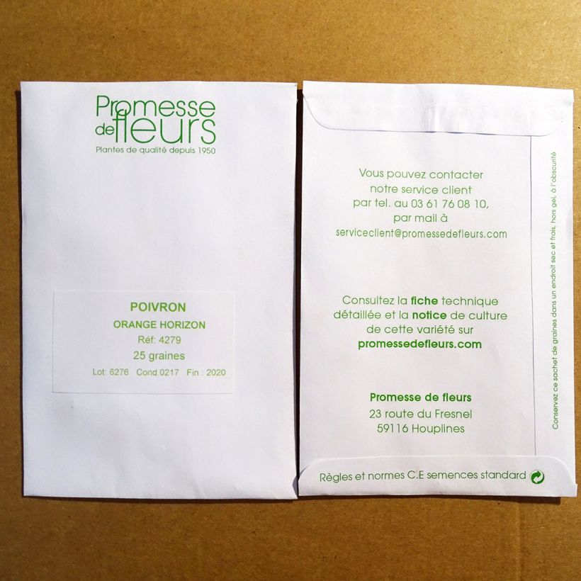 Example of Sweet Pepper Horizon per pack of 25 seeds specimen as delivered