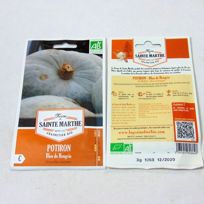 Example of Pumpkin Hungarian Blue - Ferme de Sainte Marthe Seeds specimen as delivered
