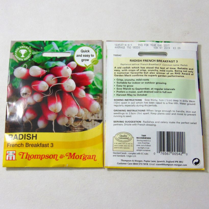 Example of French Breakfast 3 Radish per pack of 1000 seeds specimen as delivered
