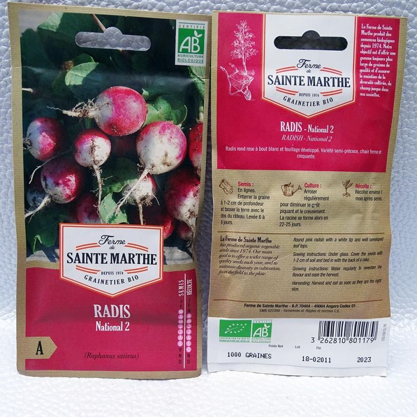 Example of Round Pink and White Radish (National 2) - Ferme de Sainte Marthe seeds per pack of 1000 seeds (8g) specimen as delivered