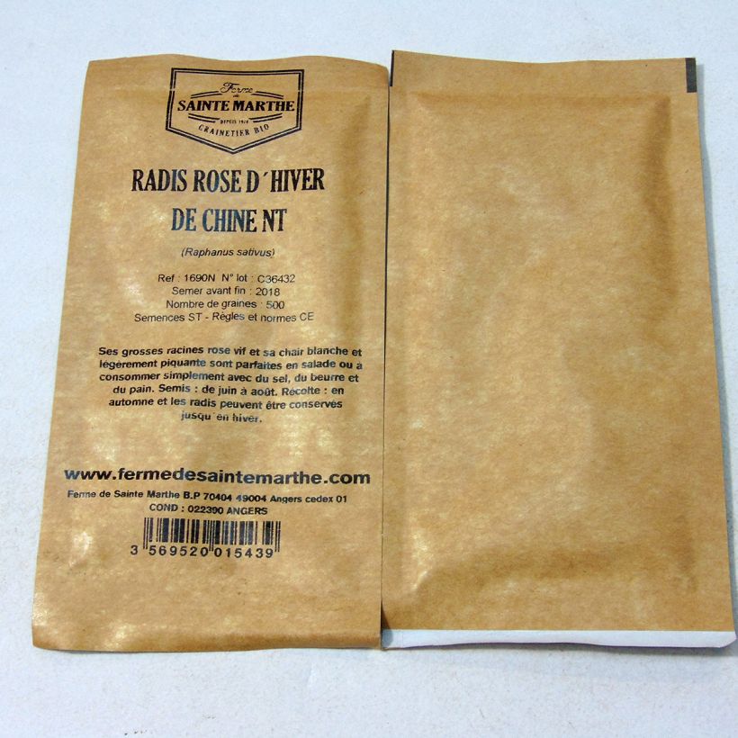Example of Radish China Rose - Ferme de Sainte Marthe untreated seeds per pack of 500 seeds (5g) specimen as delivered