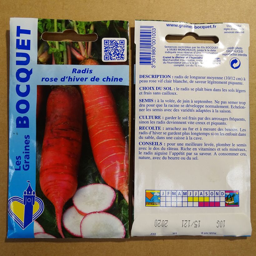 Example of Rose d'hiver de Chine Radish per pack of 800 seeds (10g) specimen as delivered