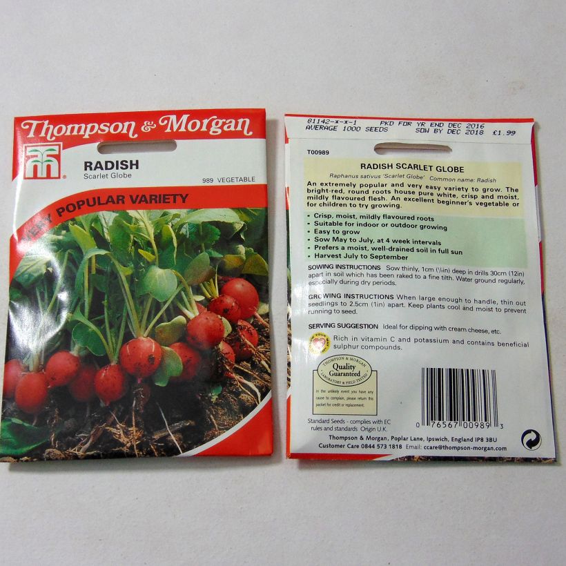 Example of Scarlet Globe Radish specimen as delivered