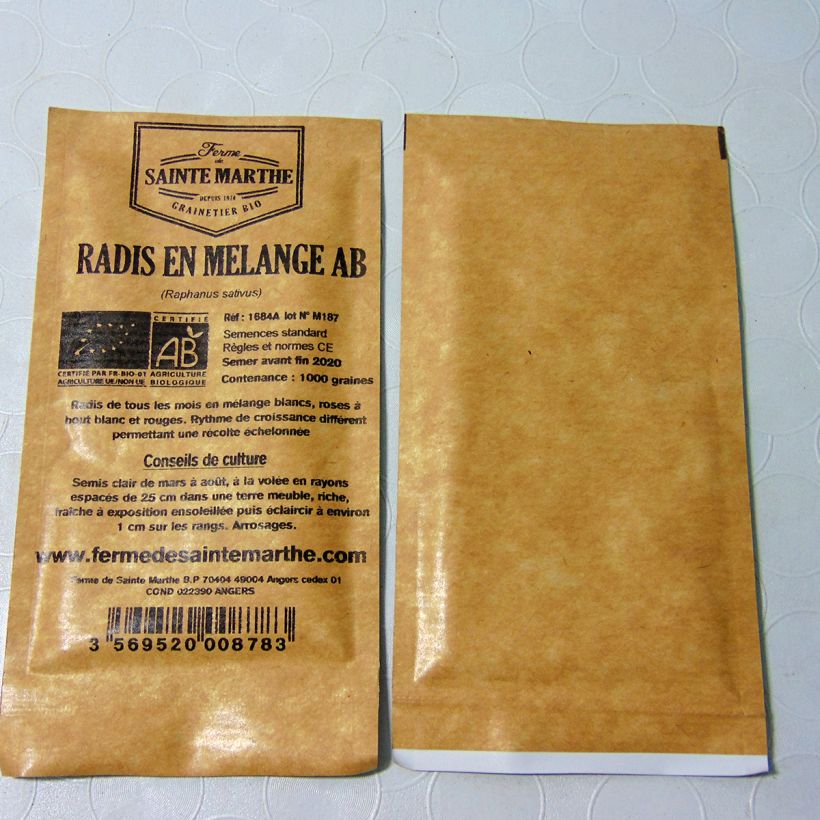 Example of Radish Mix - Ferme de Sainte Marthe seeds per pack of 1000 seeds specimen as delivered