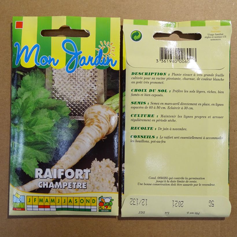 Example of Armoracia rusticana  per 5 g seed pack specimen as delivered