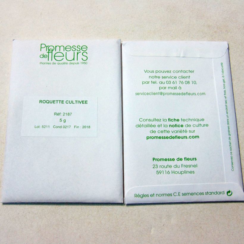 Example of Garden Rocket - Eruca sativa per pack of 2500 seeds (5g) specimen as delivered