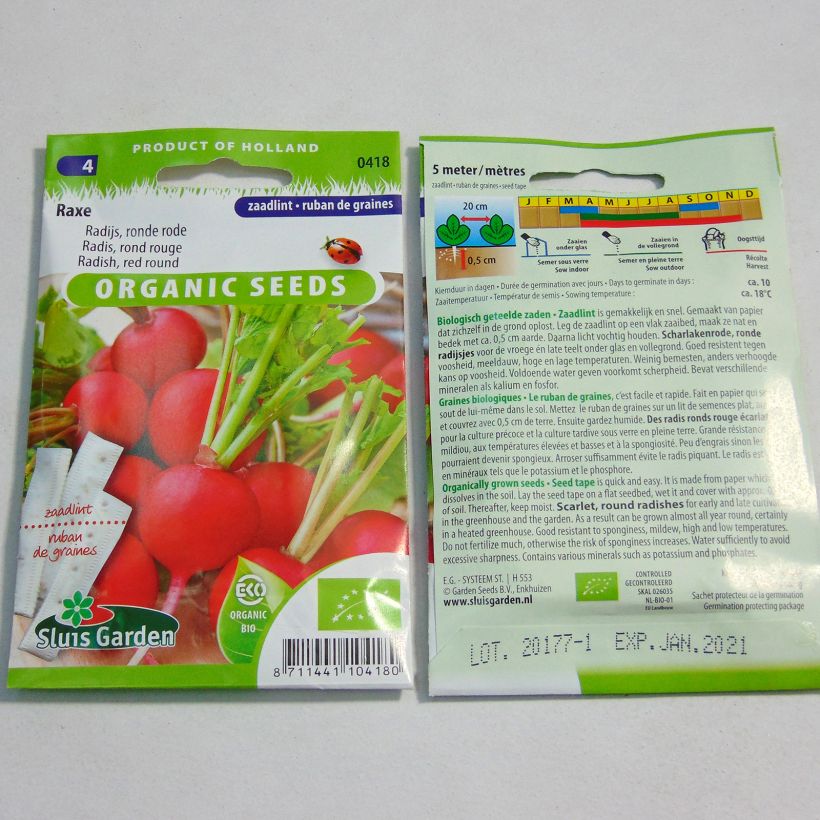 Example of Radish Raxe - Seed Tape 5m Ribbon seeds specimen as delivered