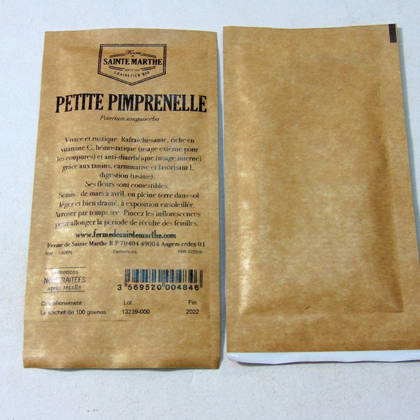 Example of Sanguisorba minor - Ferme de Sainte Marthe seeds per pack of 100 seeds specimen as delivered