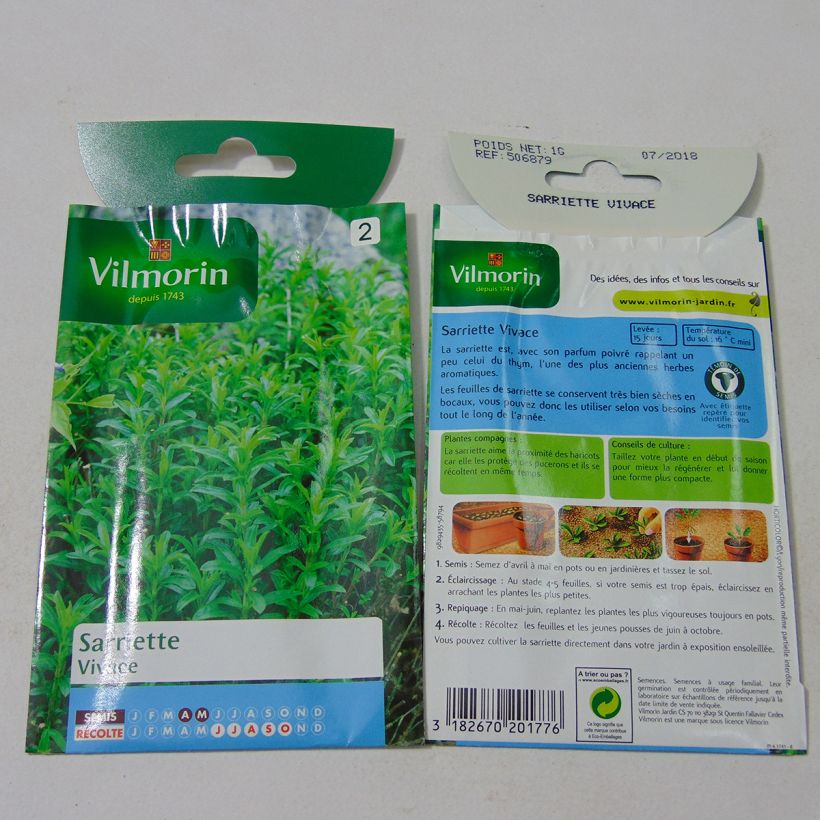 Example of Perennial Savory - Satureja montana - Vilmorin seeds per pack of 700 seeds (0,4g) specimen as delivered