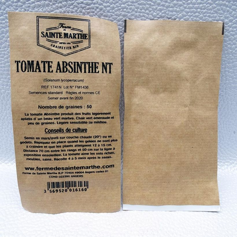 Example of Tomato Absinthe  - Ferme de Sainte Marthe seeds per pack of 50 seeds specimen as delivered