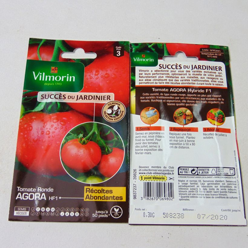 Example of Tomato Agora F1  - Vilmorin seeds per pack of 90 seeds (0,3g) specimen as delivered