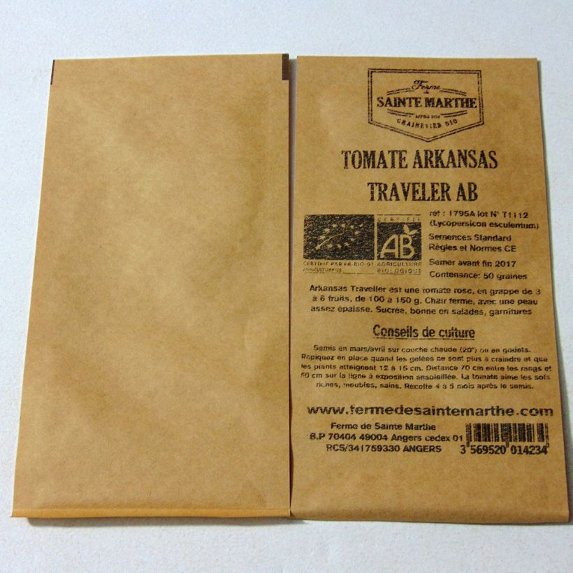 Example of Tomato Arkansas Traveler - Ferme de Sainte Marthe seeds per pack of 50 seeds specimen as delivered