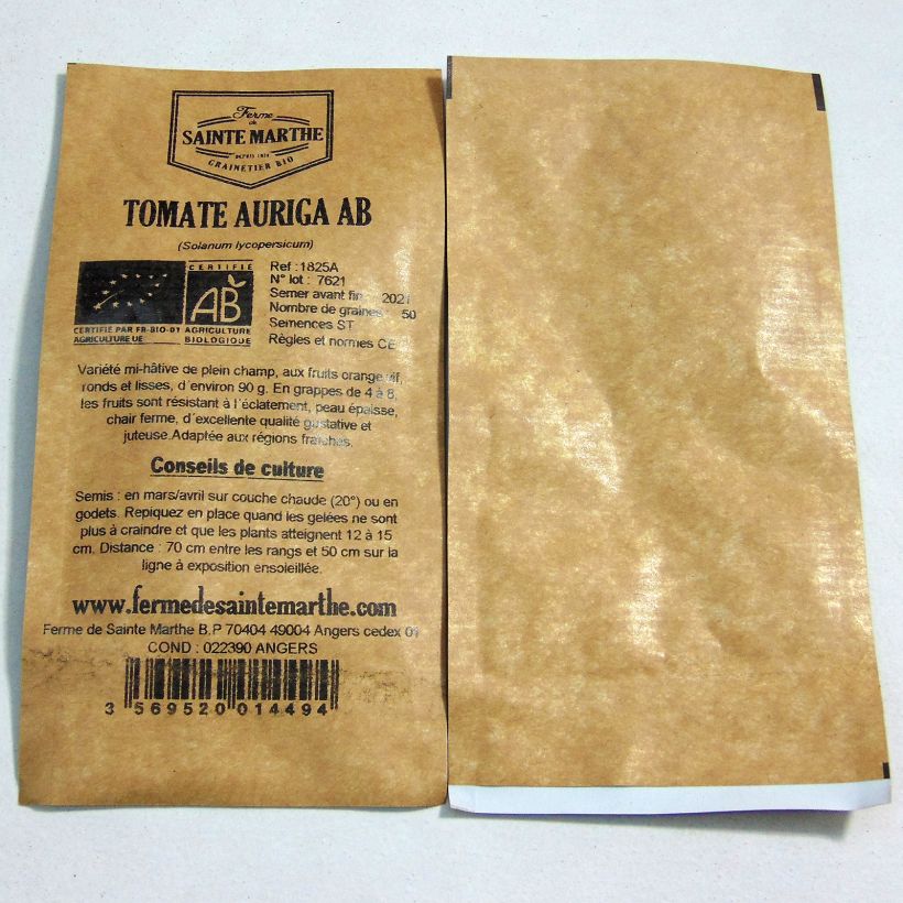 Example of Tomato Auriga Bio - Ferme de Sainte Marthe seeds per pack of 50 seeds specimen as delivered